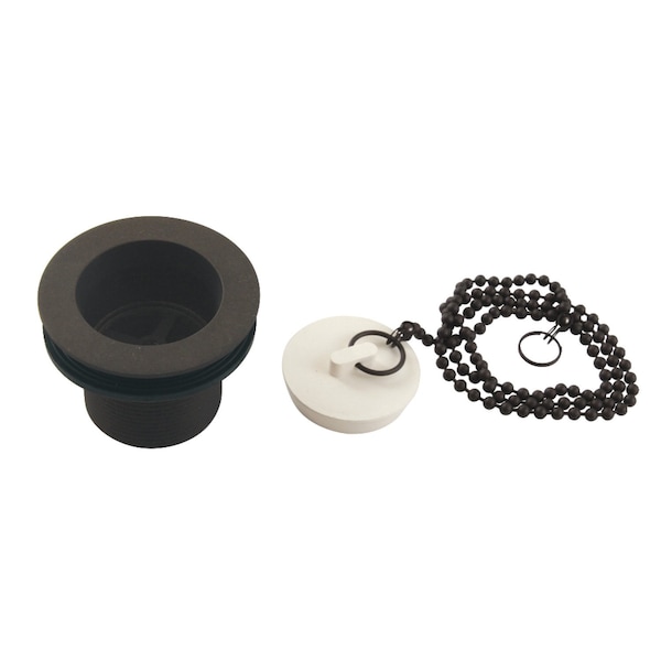 112 Chain and Stopper Tub Drain with 112 Body Thread, Oil Rubbed Bronze